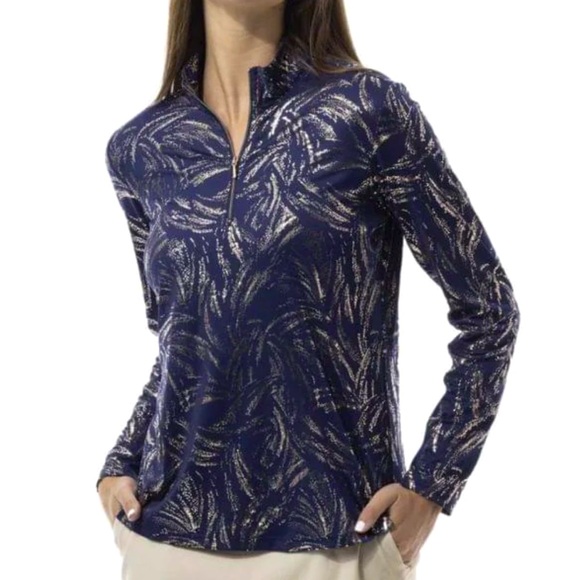 Sansoleil Tops - NEW! SanSoleil Solcool Print Mock Sun Shirt Size S